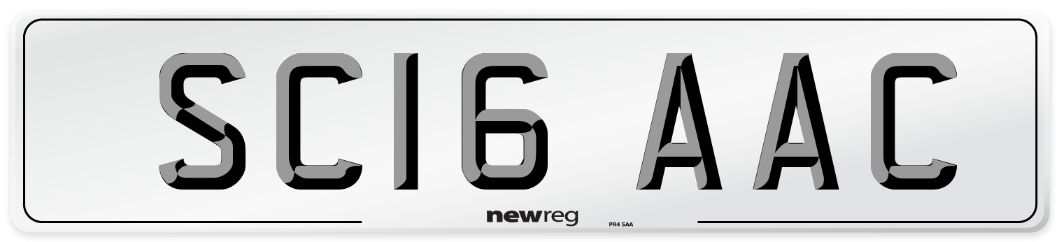 SC16 AAC Number Plate from New Reg